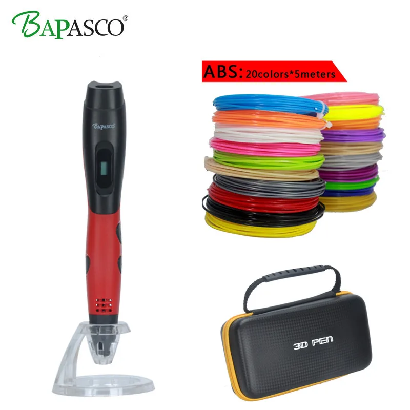 

BP-04 3D Pen Add 100Meter(20 Color) ABS Filaments Adjustable Temperature Screen Oled Mobilephone Charge Portable 3D Printing Pen