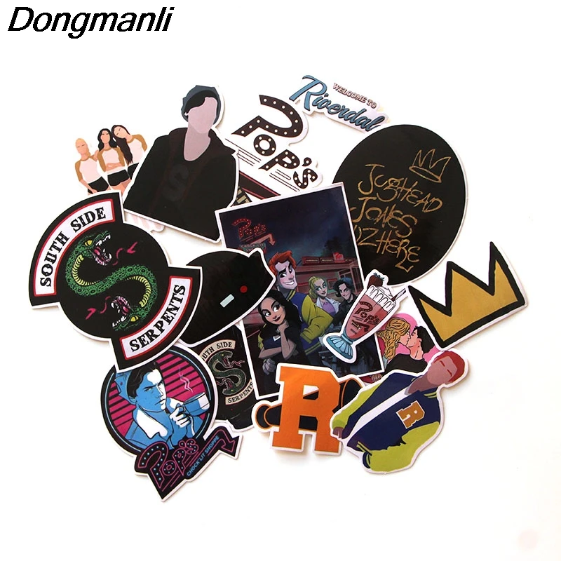 15 قطعة/المجموعة Riverdale للماء ل PVC سكرابوكينغ للأمتعة محمول الغيتار لوح التزلج DIY ملحقات للتزيين M2003