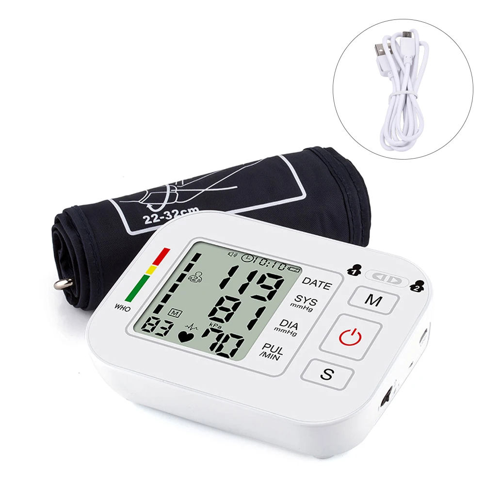 

Fully Automatic Digital Upper Arm Blood Pressure Monitor Medium Cuff BP Blood Pressure Pulse Monitor Meter Sphygmomanometer