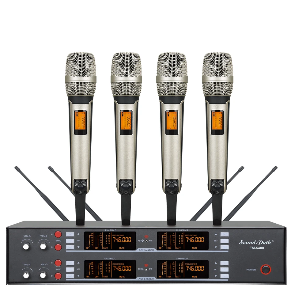 Soundpath professional wireless condenser microphone four channel