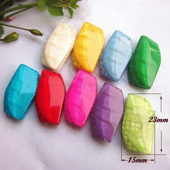 

50pcs 23mm*15mm Mixed colors diamond-shaped imitation Marbling fashion coat buttons for women loose buttons sewing supplies