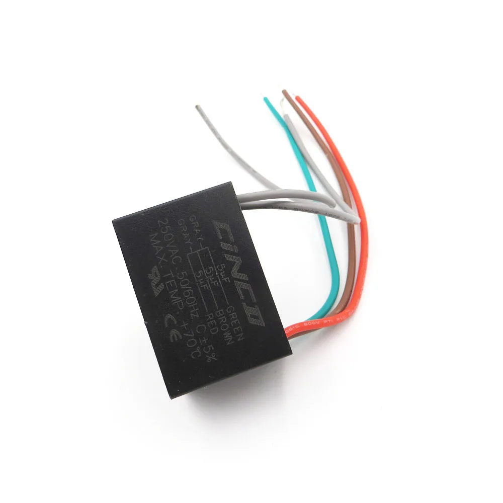 CBB61 5 мкФ + 250V проводов конденсатор моторного двигателя Электрический вентилятор