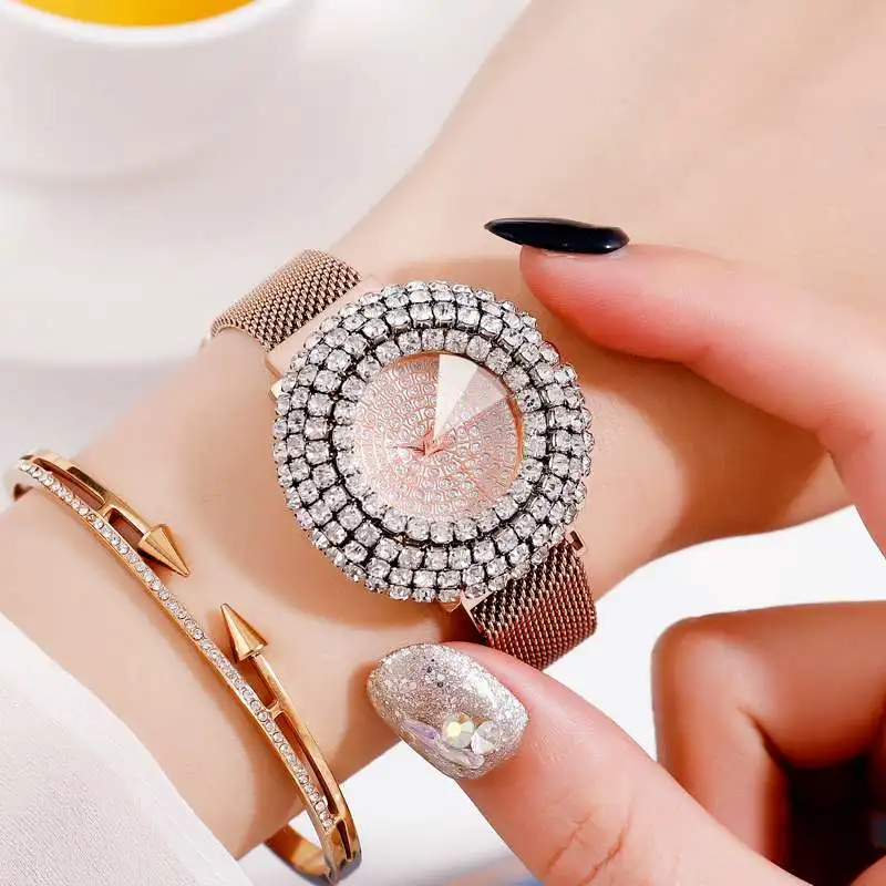 Роскошная марка, женская часы Магнит пряжка женское платье Модные кварцевые часы женские из нержавеющей relogio feminino женские часы - Цвет: Белый