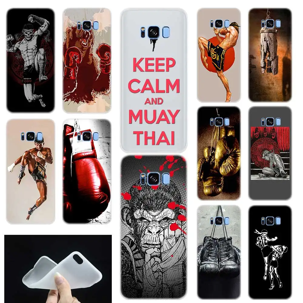 

grant Muay Thai Fight Boxing Silicone Phone Back Case Cover For Samsung Galaxy S6 S7 Edge S8 S9 Plus S10 plus E Note 8 9 10 pro