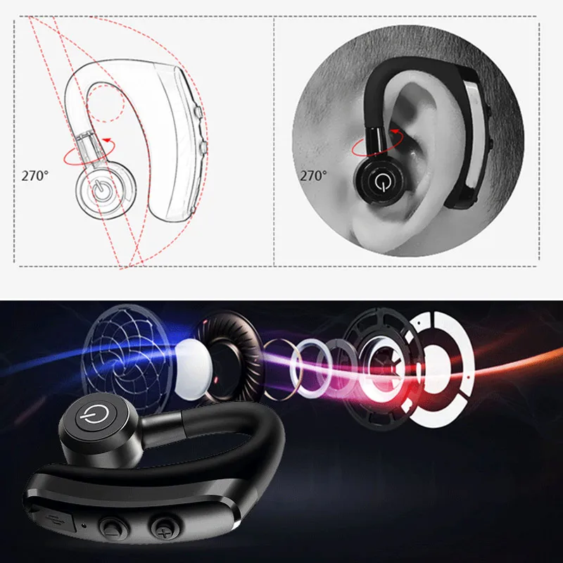 Bluetooth Headphone Noise Reduction Wireless Earphone Long Standby Headset for Driving Sports JR Deals