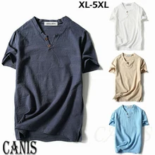 Мужская футболка с v-образным вырезом, летние футболки для мужчин, мешковатая футболка из хлопка и льна, футболки, рубашки в стиле хиппи с коротким рукавом, топ для йоги