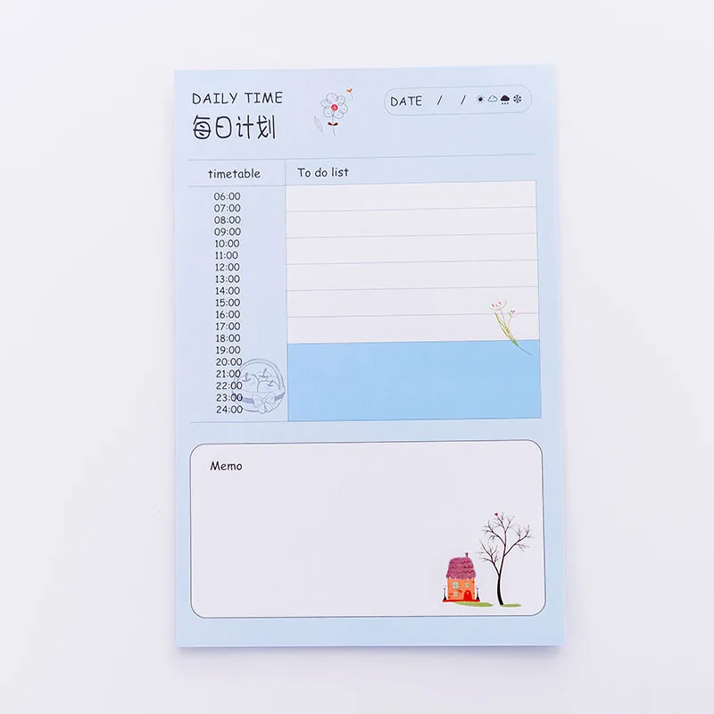 Blue Креативный ежедневный планировщик времени блокнот Блокнот N Times Sticky Notes DIY Скрапбукинг Фотоальбом Декоративные наклейки, Канцтовары - Цвет: Blue