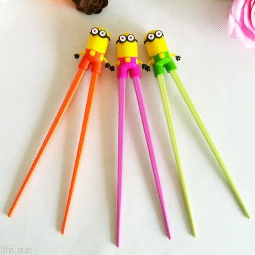 wholesale-Lots-4-pairs-Minions-Kids-training-Helper-Learning-Fun-Gift-Toy-Cheater-Chopsticks(2)