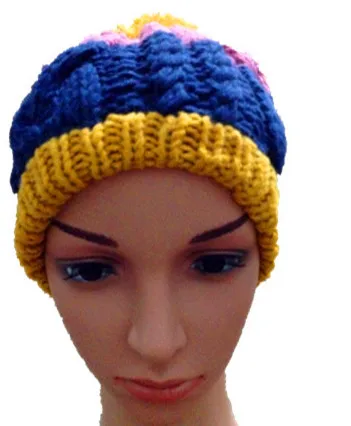 Bomhcs осень-зима теплый толстый Для женщин шляпа ручной работы вязаная шапка шапочки