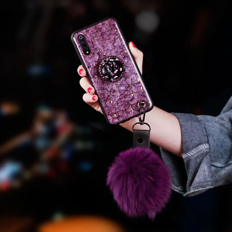

Bracket + Hair ball Cover For Xiaomi Mi 9 Mi6X mi6x Mi A2 Diamond Glitter Capa ipone For xiaomi Mi 6 Mi 5X mi5x cover case