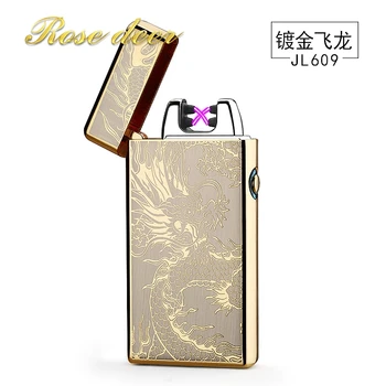 

2017 Noble Double Pulsed Arc Lighter USB Charging Electric Lighters for Metal Lighter Men Electronic Cigarette lighter