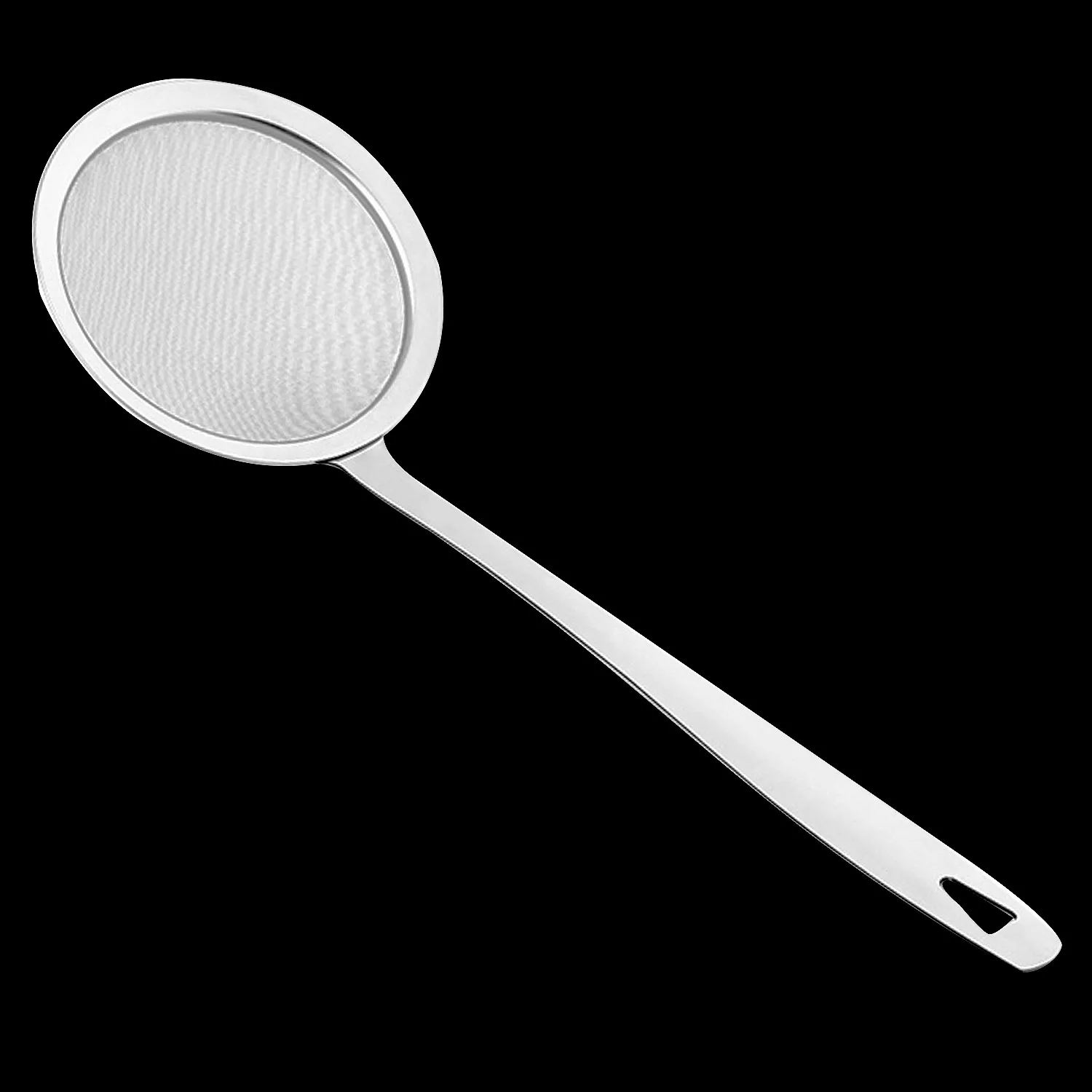 

Behokic Stainless Steel Kitchen Utensil Flat Handle Super Fine Mesh Strainer Oil Strainer Spoon Kitchen Gadget Cooking Tools