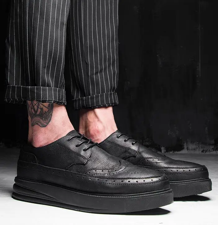 mens platform brogues