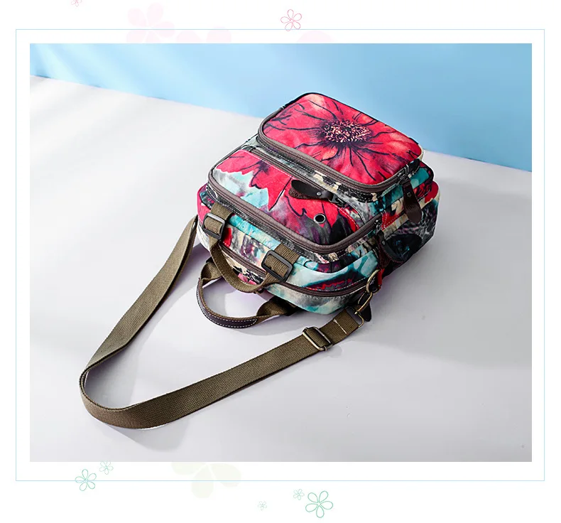 Детские пеленки сумка рюкзак Водонепроницаемый Цветы Сумочка с печатными рисунками Mochila кожаный подгузник сумка дорожная мама мини сумка