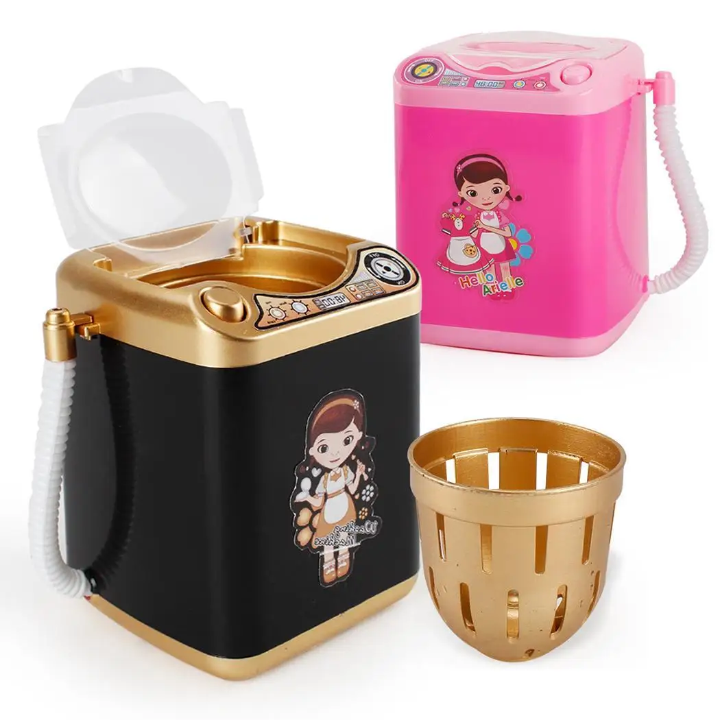 

Mini Simulation Toy Children Pretend Play Washing Machine Makeup Brush 3 years old above Cleaner