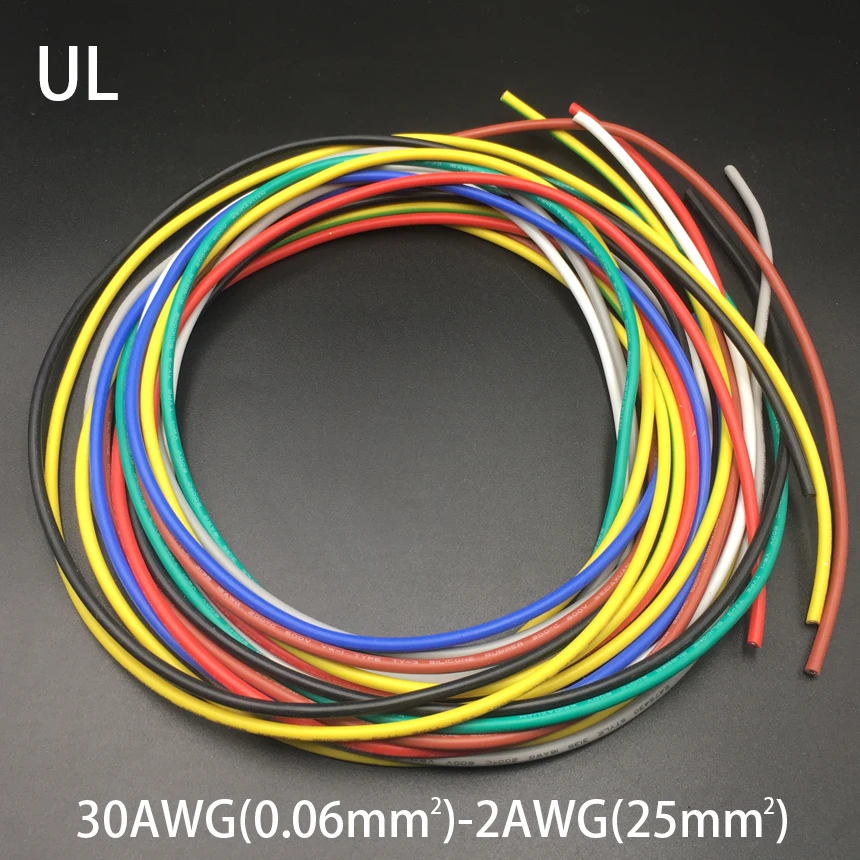 13AWG 2,5 мм2 600 в 200C 0,08 мм UL упаковка Луженая Медь силиконовая резина изоляция светодиодный OK SR Многожильная оплетка провода кабель Шнур