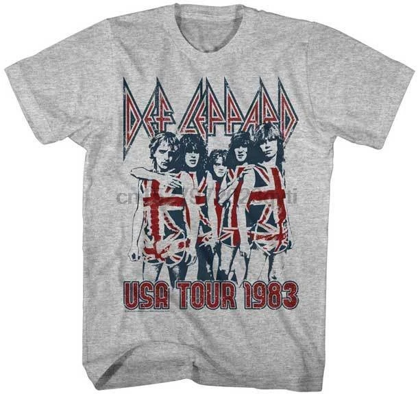 Def Leppard USA Tour 1983 футболка для взрослых музыка тяжелого металла | Мужская одежда