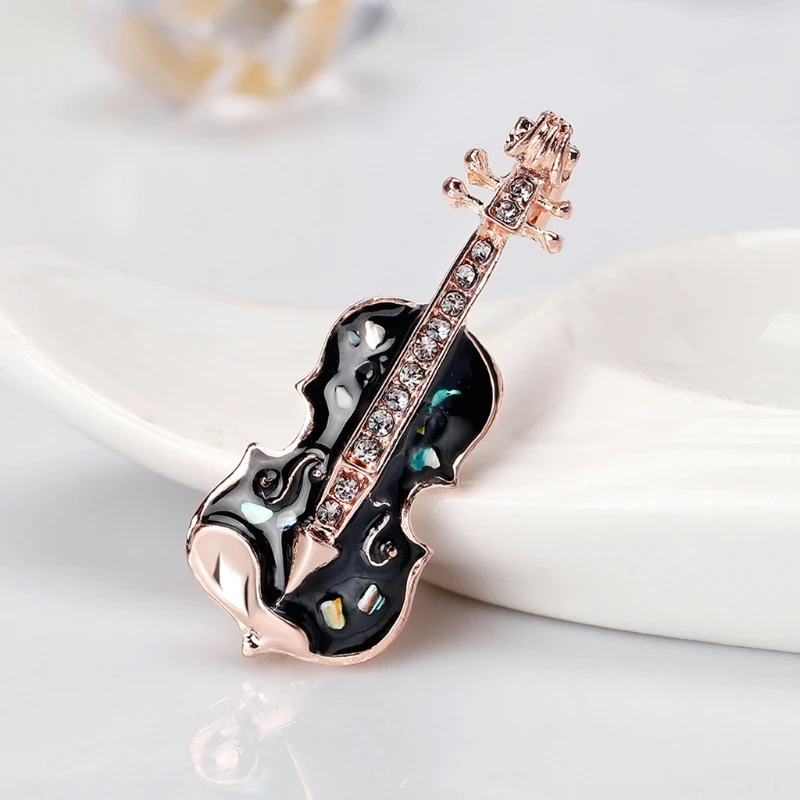 

Exquisite Guitar Brooch Pins Jewelry Women Luxury Instruments Fashion Decoration Corsage