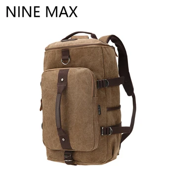 

High Quality Vintage Casual Solid Barrel Backpack Large-Capacity Durable Multiple Fuction Canvas Rucksack for Masculina Travel