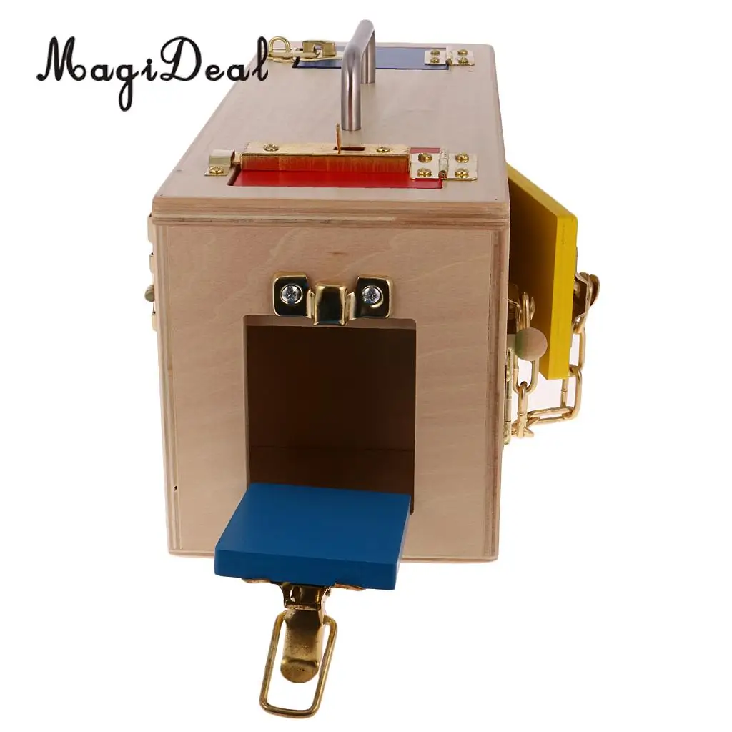 MagiDeal Wooden Montessori Practical Material Little Lock Box Kids Early Educational Toy for Cultivate Child Intelligence Gift