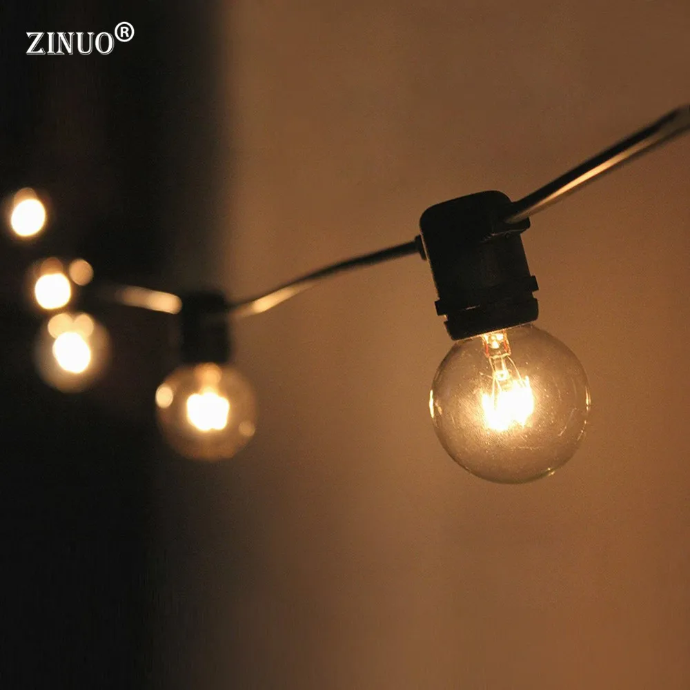 

ZINUO3M 10LED Fairy String Light AC220V G40 Bulb LED String Globe Ball Garland Patio Outdoor Christmas New Year Party Decoration