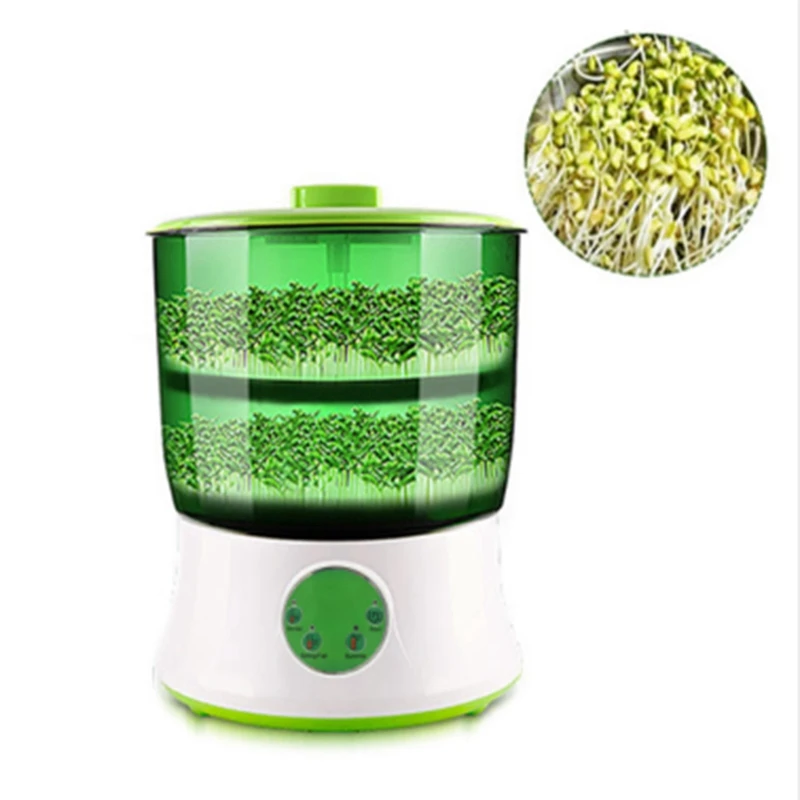 Digital Home Diy Bean Sprouts Maker 2 Layer Automatic Electric Germinator Seed Vegetable Seedling Growth Bucket Bean Sprout Ma