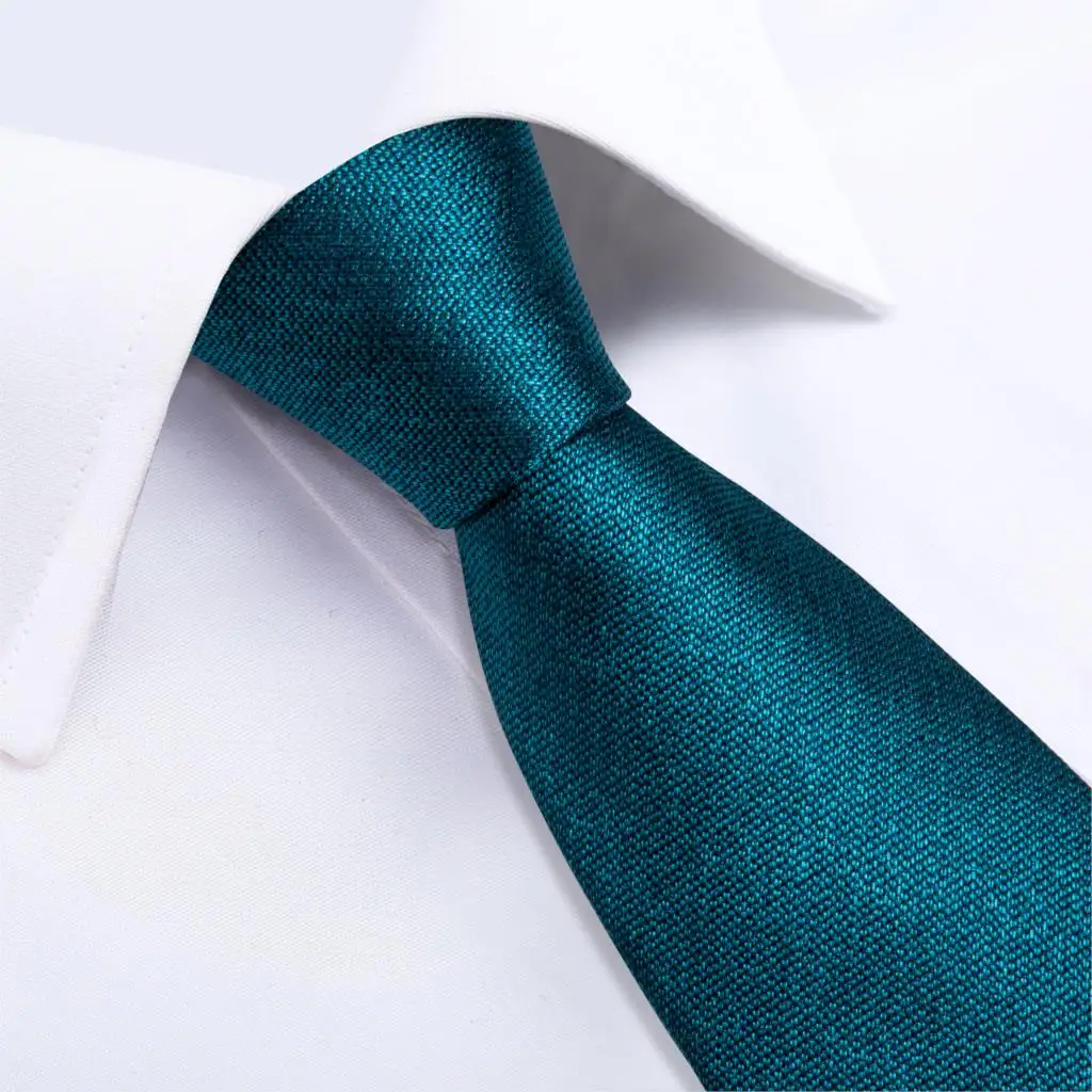 DiBanGu роскошный синий Одноцветный галстук для мужчин Hanky запонки шеи галстук 100% Шелковый мужской галстук костюм деловой Свадебный галстук