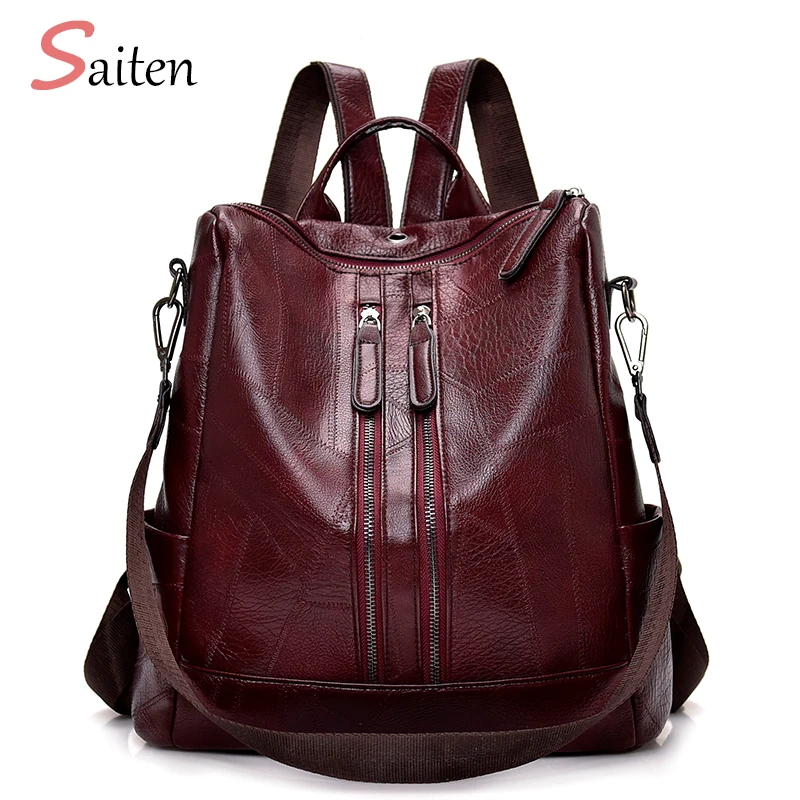  2019 Fashion Women Backpack High Quality Youth Leather Backpacks for Teenage Girls Female School Sh - 32965990381