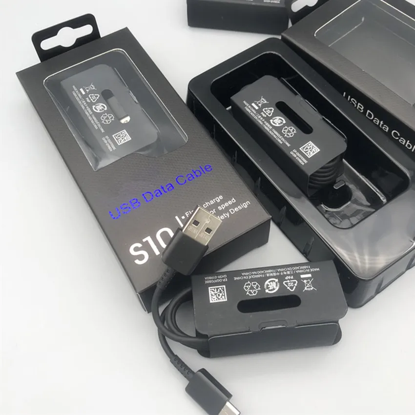 100 шт./лот 1 м type C USB кабель для синхронизации данных кабель для быстрой зарядки провод для Samsung S10 S8 S9 Note 8 9 с упаковкой