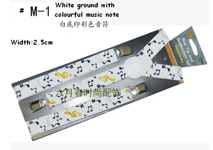 Корейской моды Гитары ноты фортепиано унисекс на лямках клип подтяжки 1.5 см 2.5 см Ширина