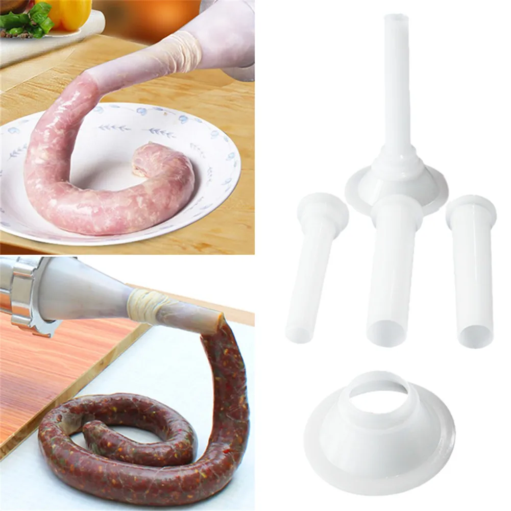

3pcs/Set Handmade Sausage Casing Set Meat Grinder Meat Grinder Nozzle for Sausage Maker Meat Filling Funnel Meat Sausage Basters
