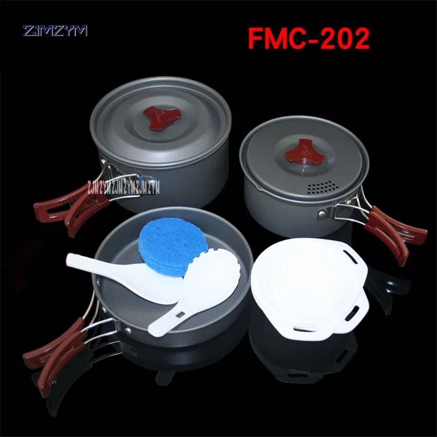 2-3 personas Set Be Cocina olla de Camping al aire libre cubiertos Panelas Camp Cocina panadería Picnic FMC-202 Material de aleación de aluminio
