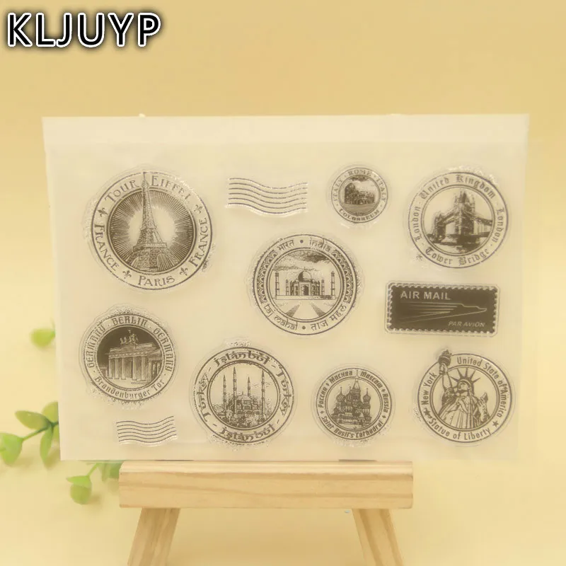 

KLJUYP 1 sheet DIY Postage Stamp Transparent Clear Silicone Stamp/Seal for DIY scrapbooking/photo album Decorative clear stamp