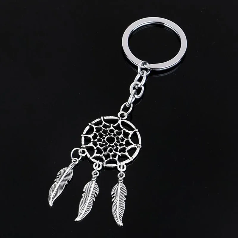 Hot Vintage Indian Style Simple Key Chain Retro Silver Dream Catcher