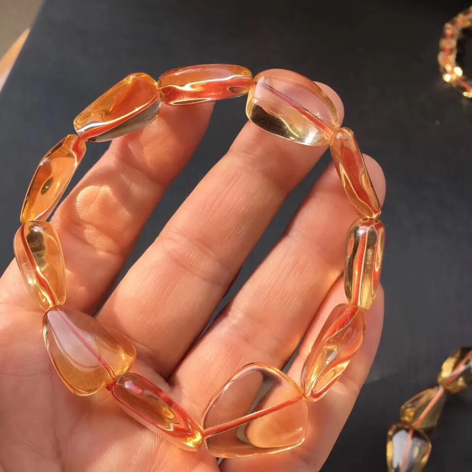 

Natural Citrine Quartz Bracelet Yellow Gemstone 15x20mm Beads Bracelet Wealthy Women Men Business Party Love New Gift AAAAA