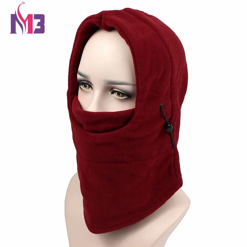

Winter Men Women Outdoor Plush Lining Thick Polar Fleece Neck Face Mask Hood Unisex Warmer Balaclava Skullies Beanie Hat