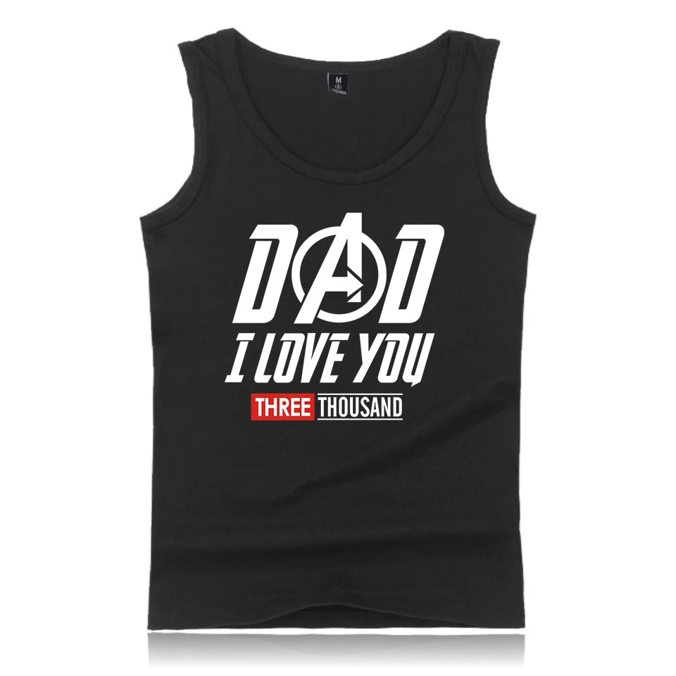 Tony Stark майка Мужская Железный человек жилет папа I Love You 3000 раз белая рубашка мужские спортивные майки одежда