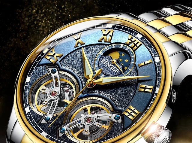 Podwójne Tourbillon Szwajcaria zegarki BINGER Original mężczyźni automatyczny zegarek Self-Wind Fashion Men mechaniczny zegarek na rękę skóra tanie tanio Mechanical Wristwatches 13mm Complete Calendar Moon Phase Water Resistant Skórzane Okrągłe Leatherette 3Bar B-8606B Hardlex Podwójne Tourbillon Szwajcaria zegarki BINGER Original mężczyźni automatyczny zegarek Self-Wind Fashion Men mechaniczny zegarek na rękę skóra tanie tanio Mechanical Wristwatches 13mm Complete Calendar Moon Phase Water Resistant Skórzane Okrągłe Leatherette 3Bar B-8606B Hardlex