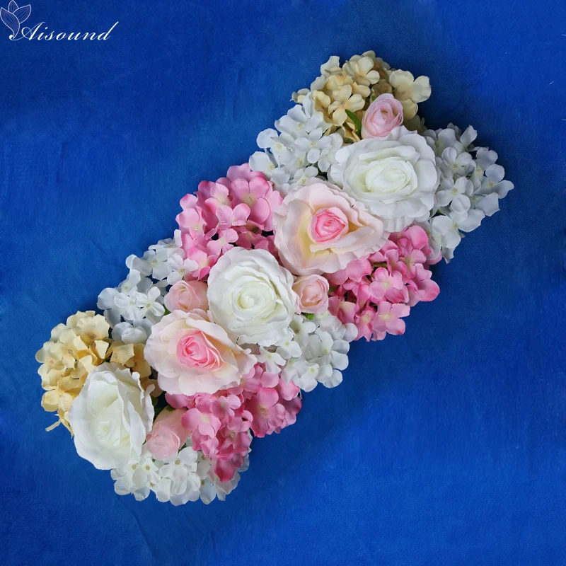 Aisound Artificial Floral Arch For Arrangement Wedding Road Lead Hydrangea Rose Flower for Wedding Arch Decor 2pcs/lot