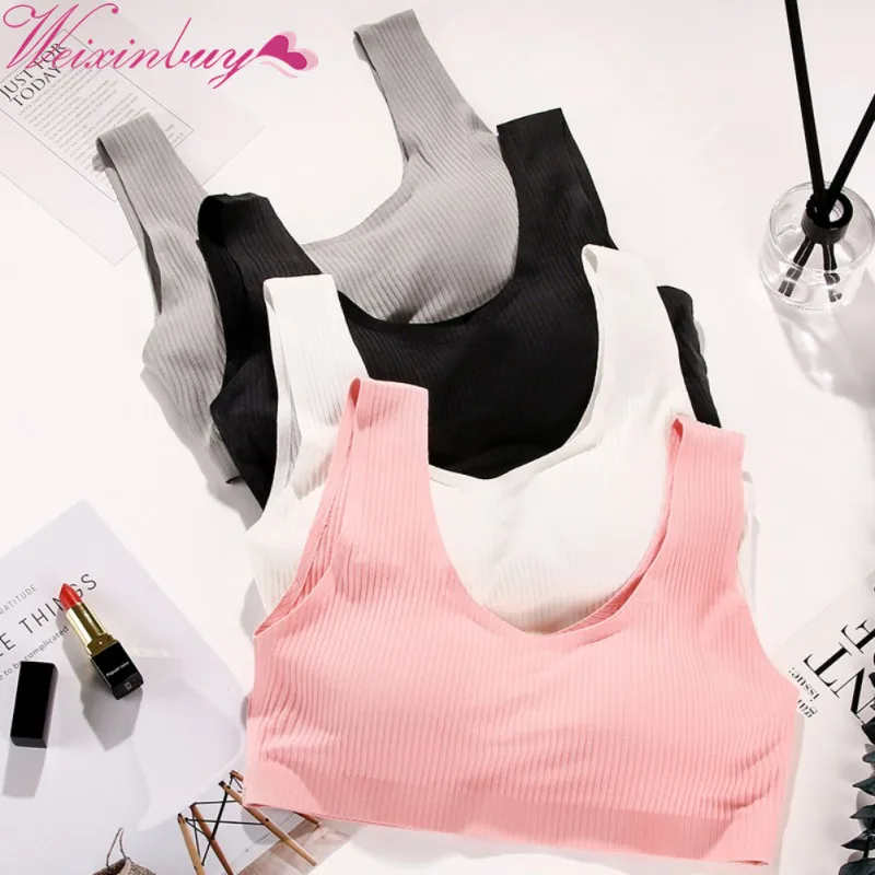 Sexy Seamless Bra With Pads Women Padded Push Up Bra Plus Size Underwear Wireless Bra Black/White/Grey/Pink F1