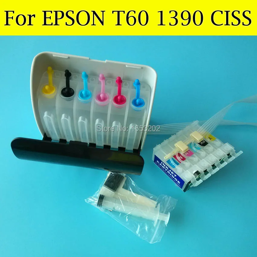 6 Цвет СНПЧ Системы для EPSON 1390 T60 CISS для EPSON T0851N T0852N T0853N T0854N T0855N T0856N 085 с микросхемами Arc
