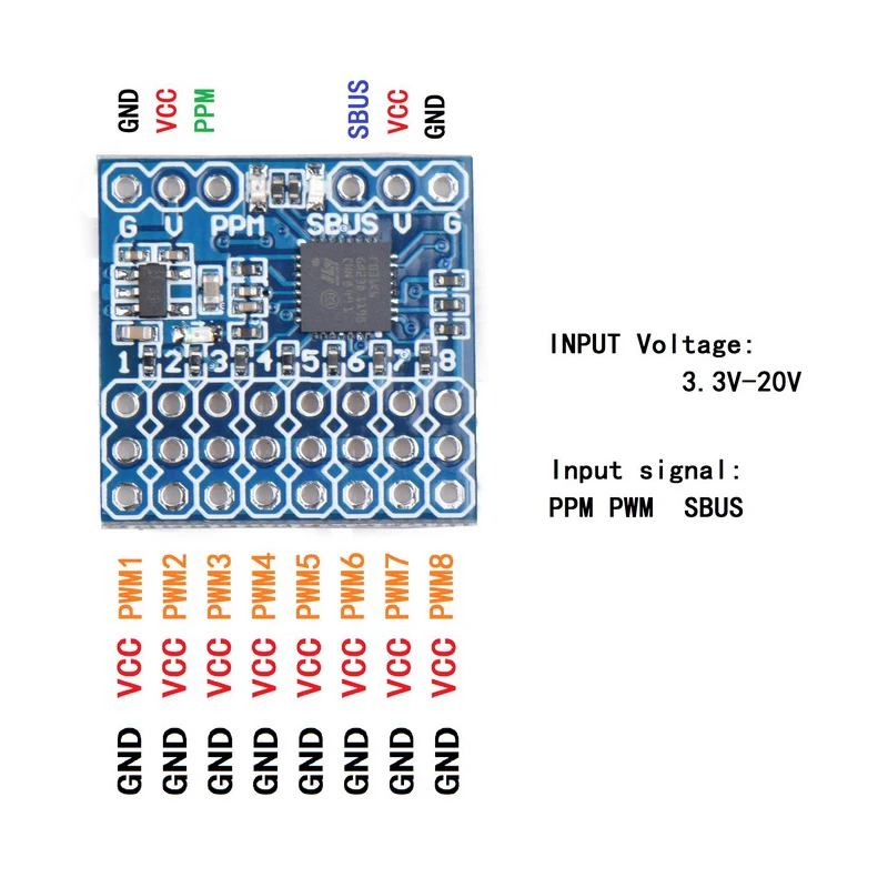Новый 8-канальный приемник PWM PPM SBUS 32 бит модуль преобразования сигнала