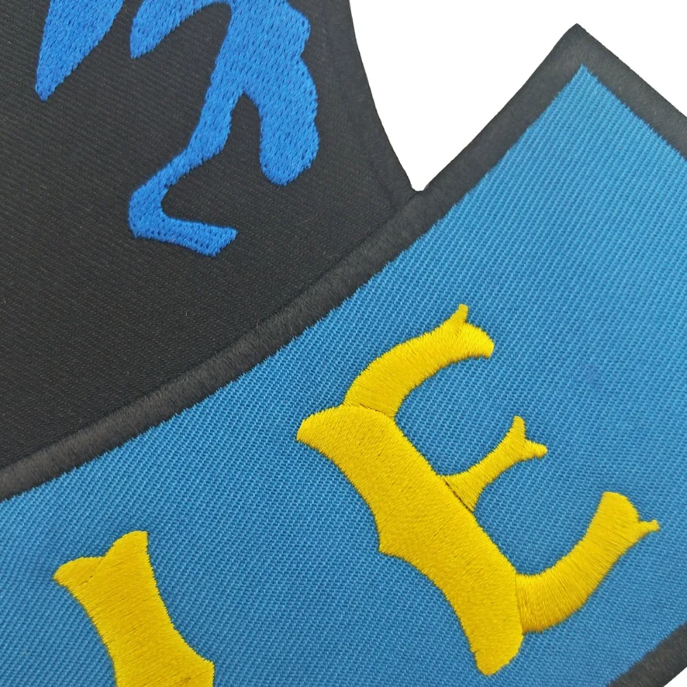 Old Soldiers Never Die MC Vest Biker Embroidered Iron On Back of Jacket Patch Blue twill fabric Free Shipping DIY Eco-Friendly(2)