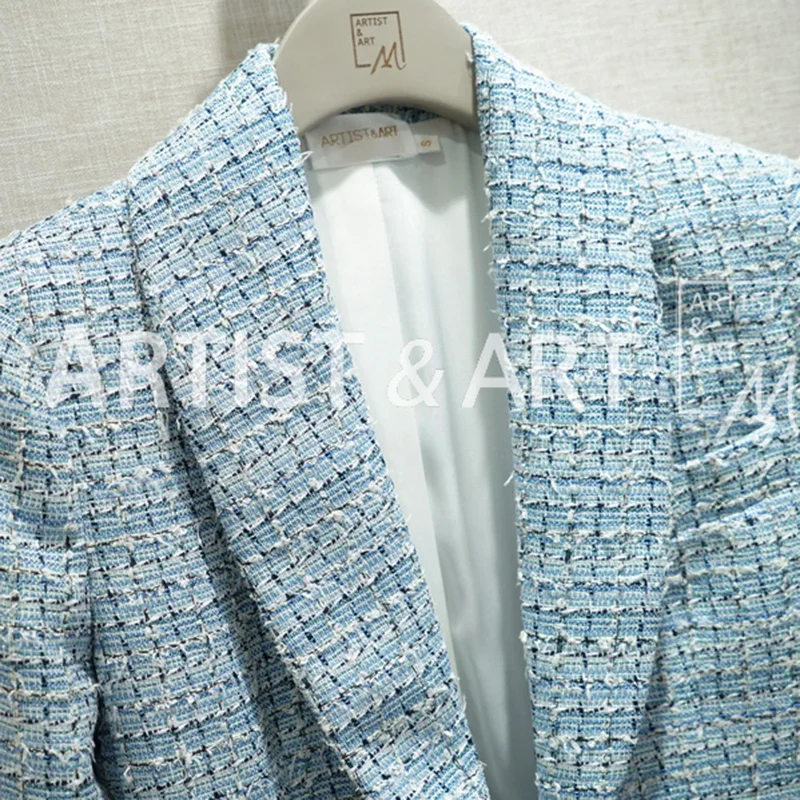 Svoryxiu Designer Brand luxury Outwear Blazers Women's Elegant Office Lady Blue Blazers Coat Jackets Overcoat  Female
