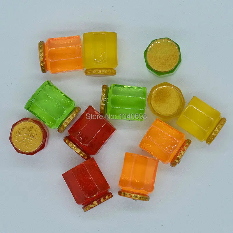 

50pcs/lot solid resin Honey Pomelo tea Jam Jars cup 13mm cabochon DIY home decorations christmas