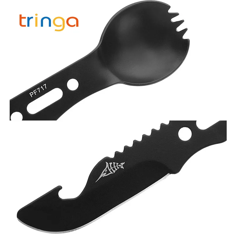 

8 in 1 Multifunction Outdoor Camping Cutlery Fork Spoon Knife Stainless Picnic Dinnerware Steel Pocket Portable Travel Tableware