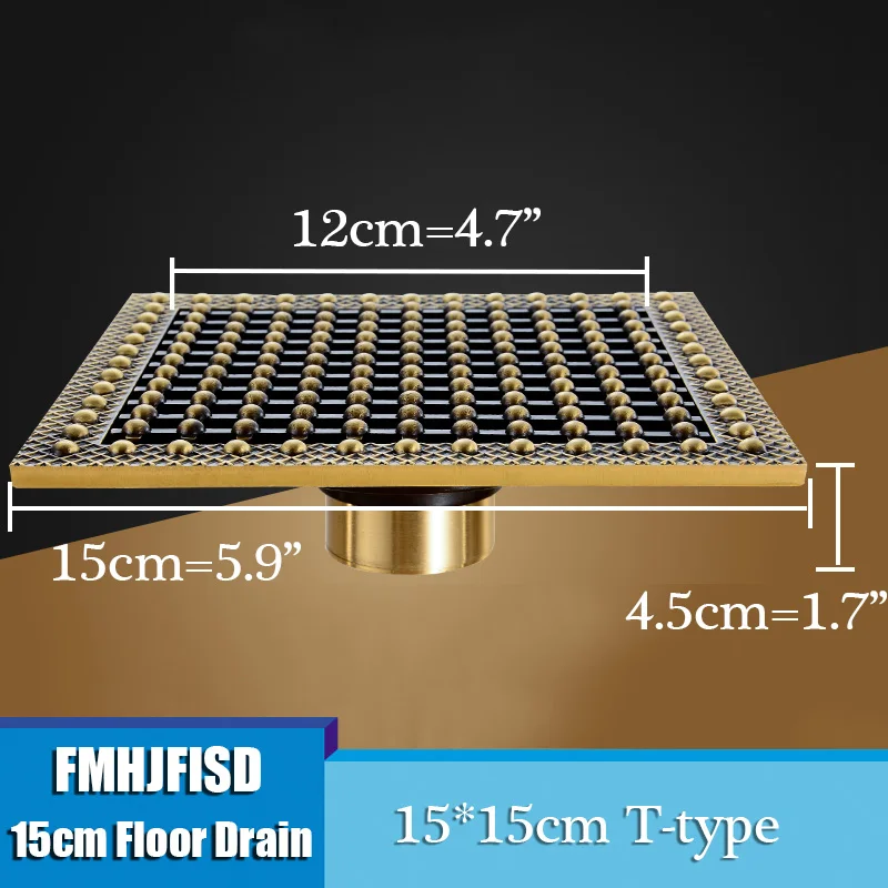 15 см античная латунь напольный сливной фильтр 6 дюймов ванная комната Душ слив кухня отходов Слив балкон Туалет стоки - Цвет: T type