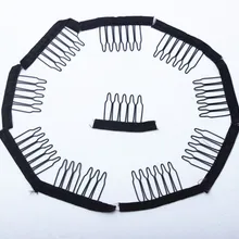 Быстрая 10 шт./лот Аксессуары для париков черные волосы по оптовой цене гребни прикрепить к парику шапки для изготовления парик шапки использовать зажимы