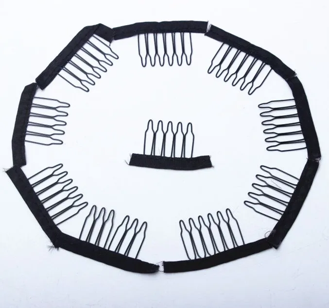 Fast shipping 10pieces/lot wig accessories wholesale black Hair Combs attach to caps for make use clips | Шиньоны и парики