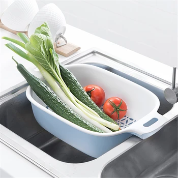

LIYIMENG Kitchen Organizer Colander Fruit Vegetable Washing Basket Strainer Drainer With Handle Kitchen Tool Bulk Widened